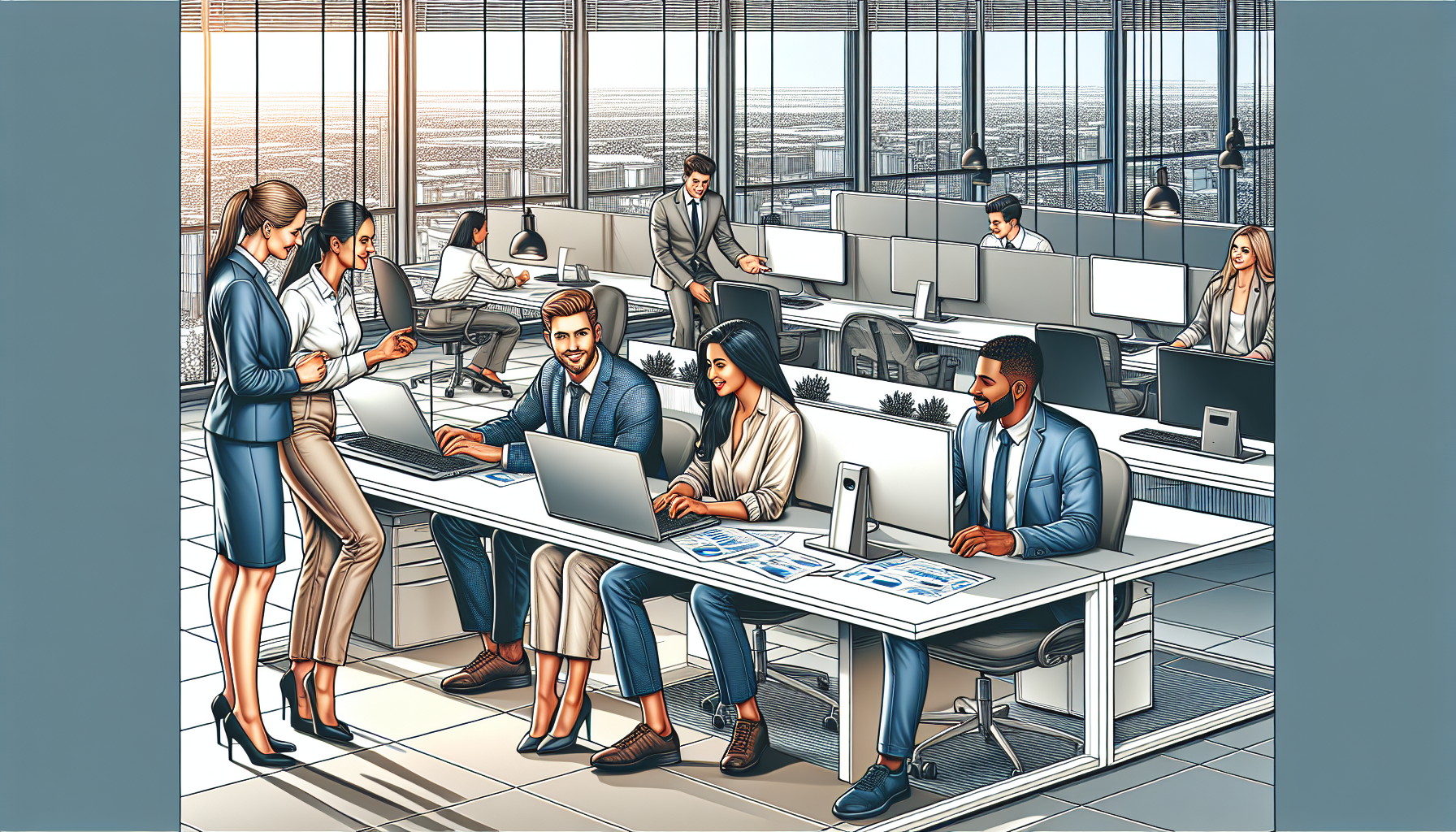 Small business team in Phoenix office using outsourced IT support for daily computer and network operations